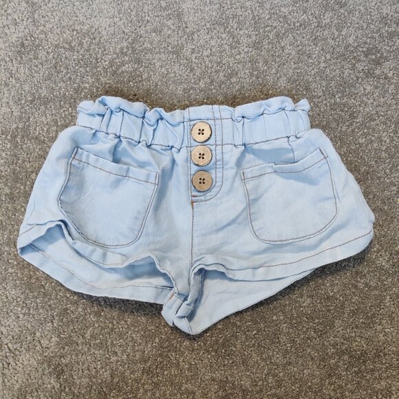 Nanette Lepore Girls Shorts Size 4 Years Cotton Blend Light Blue Summer Casual - Picture 1 of 3
